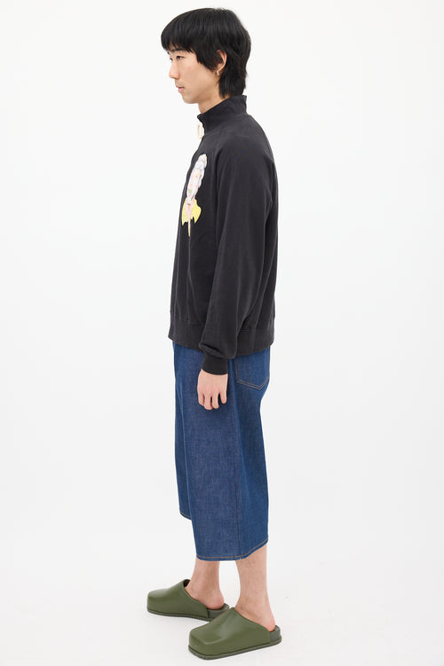 JW Anderson X Pol Anglada Black & Multi Quarter Zip Sweatshirt