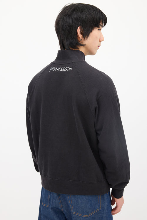 JW Anderson X Pol Anglada Black & Multi Quarter Zip Sweatshirt