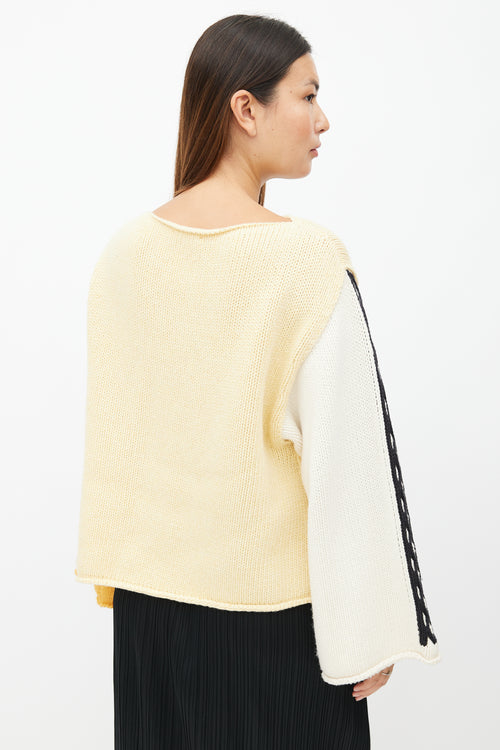 JW Anderson Yellow & Multicolour Panelled Knit Sweater