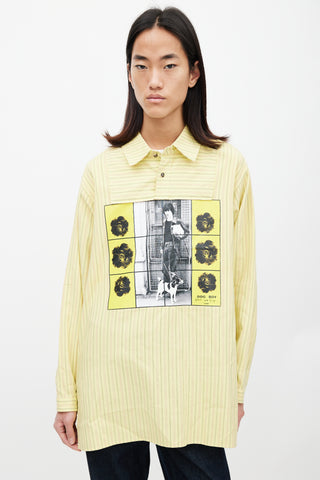 JW Anderson Yellow & Multicolour Printed Striped Shirt