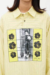JW Anderson Yellow & Multicolour Printed Striped Shirt