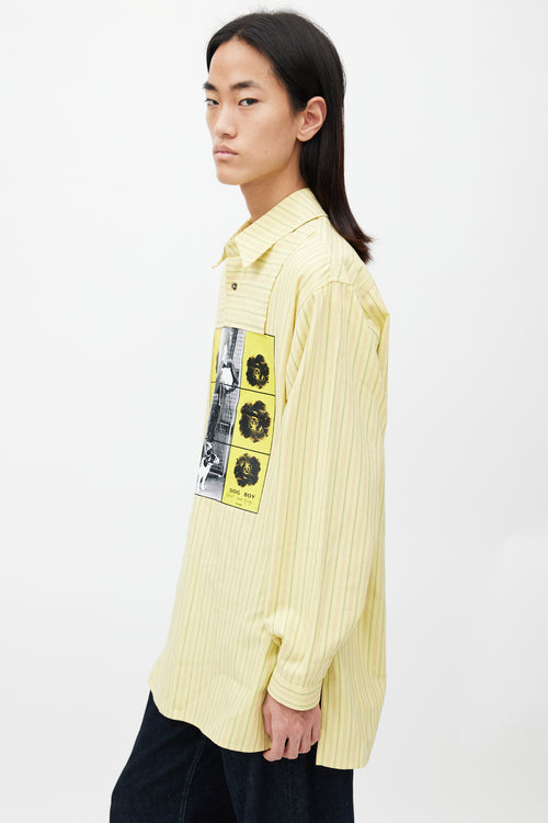 JW Anderson Yellow & Multicolour Printed Striped Shirt