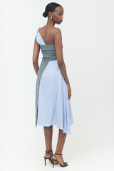 JW Anderson Silk Striped Asymmetrical Dress