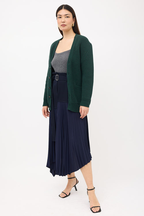 JW Anderson Asymmetric Pleated Midi Skirt