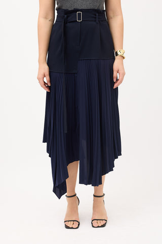 JW Anderson Asymmetric Pleated Midi Skirt