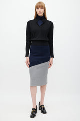 JW Anderson Black Navy & Grey Layered Sweater Dress