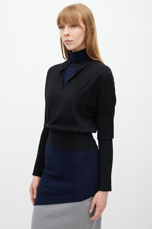 JW Anderson // Black Navy & Grey Layered Sweater Dress VSP Consignment JW Anderson // Black Navy & Grey Layered Sweater Dress VSP Consignment