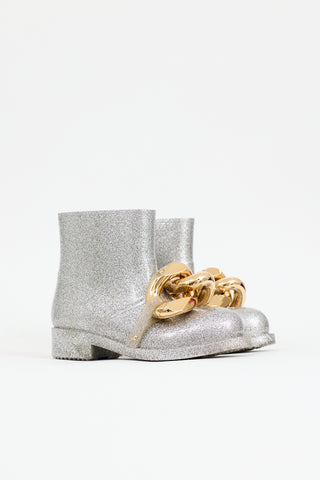 JW Anderson Glitter Rubber Chain Boot