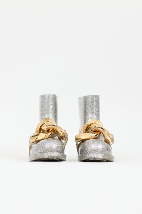 JW Anderson Glitter Rubber Chain Boot