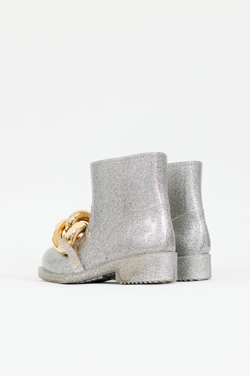 JW Anderson Glitter Rubber Chain Boot