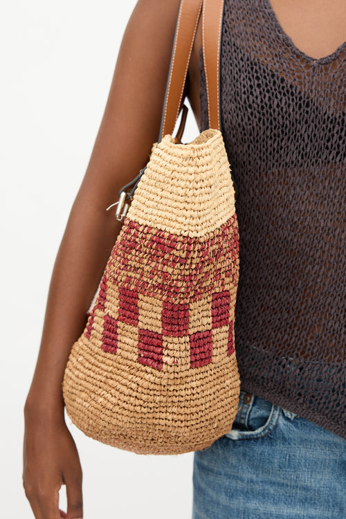 JW Anderson Raffia Patch Logo Belt Tote Bag