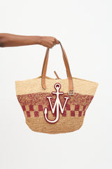 JW Anderson Raffia Patch Logo Belt Tote Bag