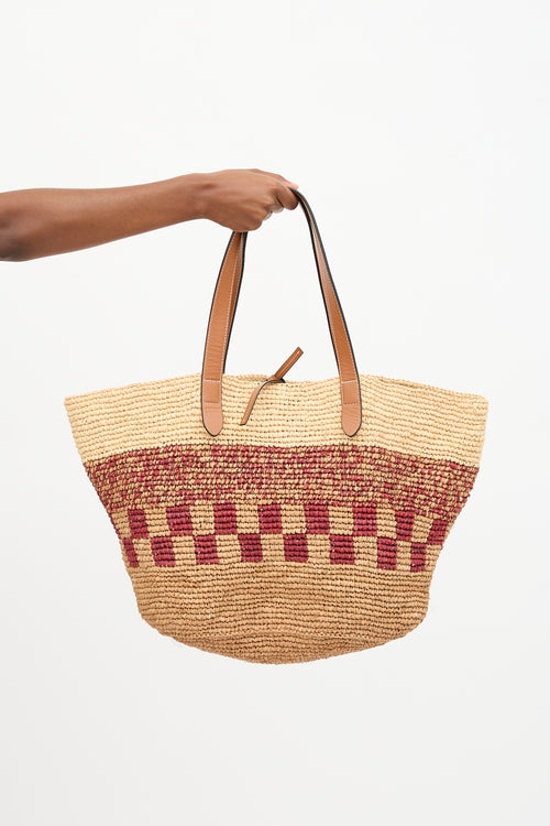 JW Anderson Raffia Patch Logo Belt Tote Bag