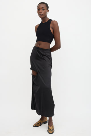 JW Anderson Silk Satin Cut Out Skirt