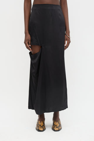 JW Anderson Silk Satin Cut Out Skirt