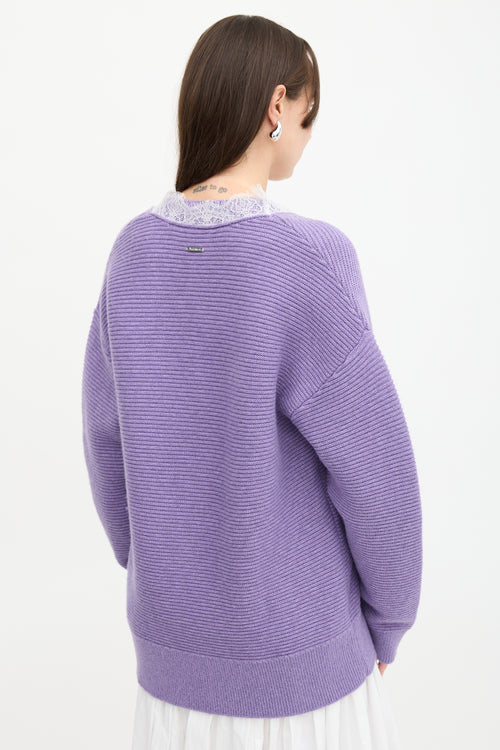 JW Anderson Wool Lace Trimmed Sweater