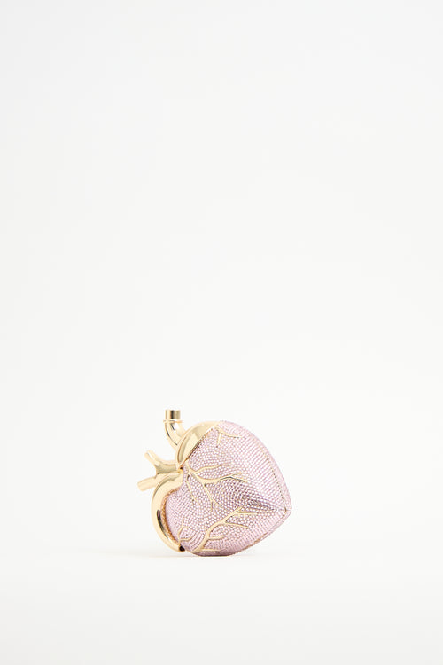 JW Pei Pink & Gold Crystal Maren Heart Bag