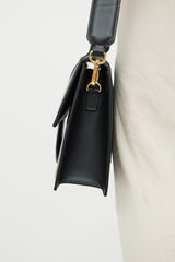 Jacquemus Black Leather Le Bambino Foldover Bag