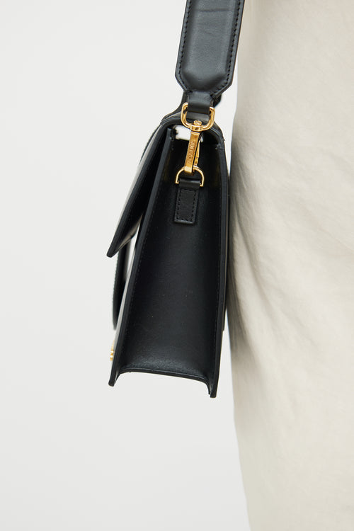 Jacquemus Black Leather Le Bambino Foldover Bag