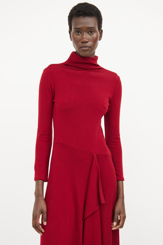 Jacqueline Conoir Red Draped Knit Dress