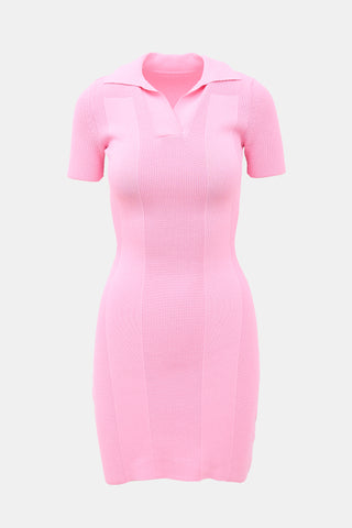 Jacquemus Ribbed Knit Polo Dress