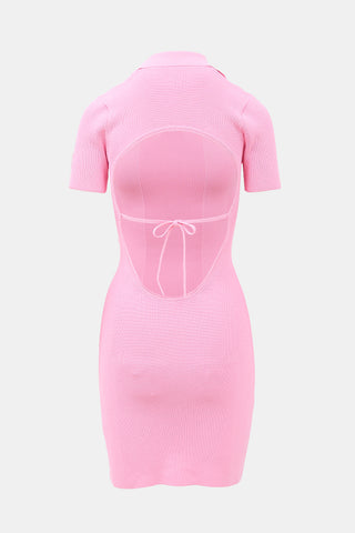 Jacquemus Ribbed Knit Polo Dress