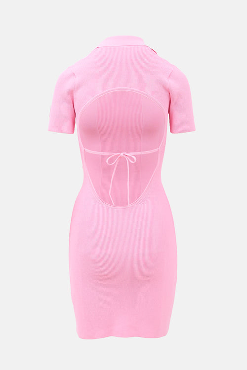 Jacquemus Ribbed Knit Polo Dress