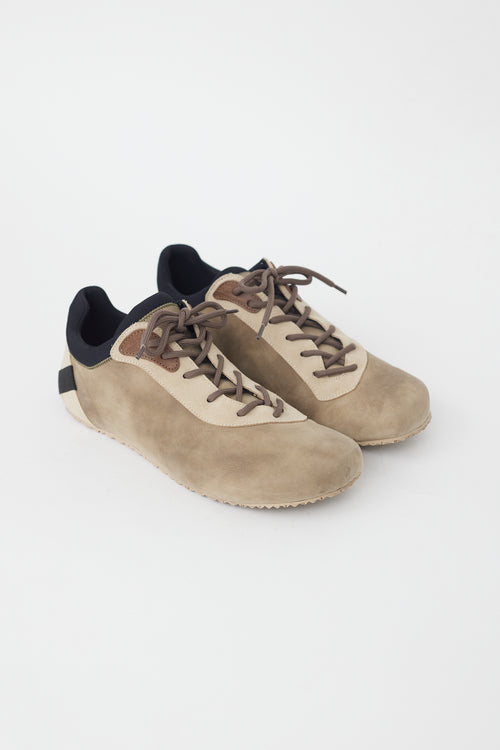 Jacquemus Beige & Brown Suede Esca Sneaker
