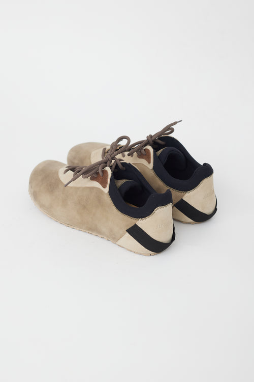 Jacquemus Beige & Brown Suede Esca Sneaker