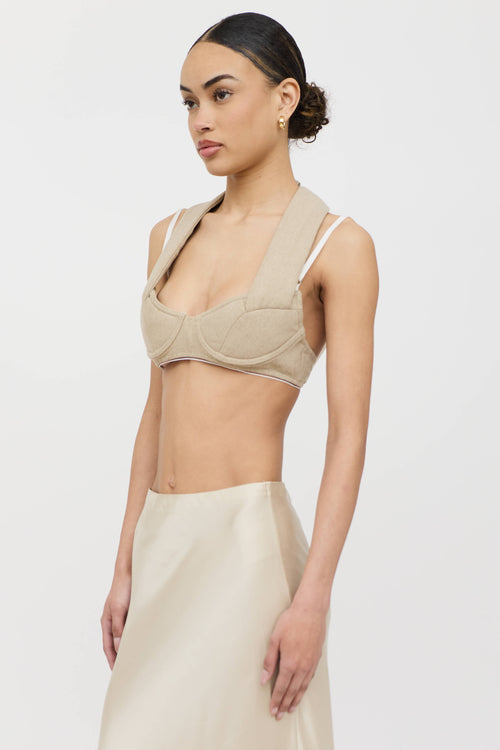 Jacquemus Linen Le Haut Cuscinu Bra