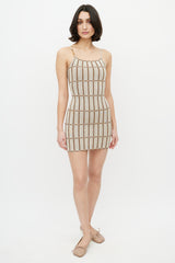 Jacquemus Brown & Gold Logo La Robe Maille Malha Dress