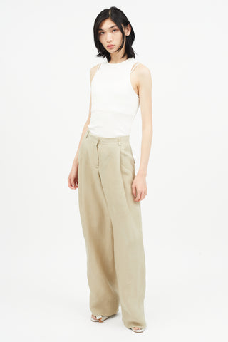 Free People // Cream Pleated Wide Leg Pant – VSP Consignment