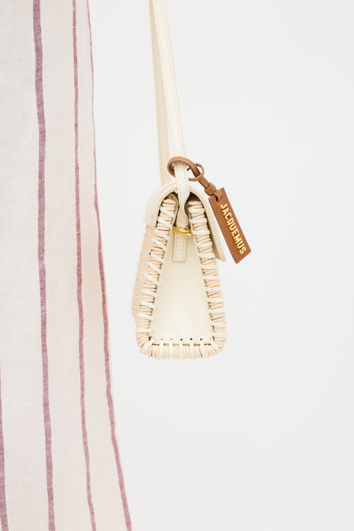 Jacquemus Beige & White Le Bambino Osier Wicker Bag