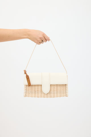Jacquemus Beige & White Le Bambino Osier Wicker Bag