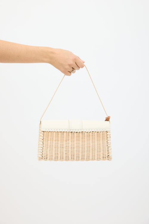 Jacquemus Beige & White Le Bambino Osier Wicker Bag