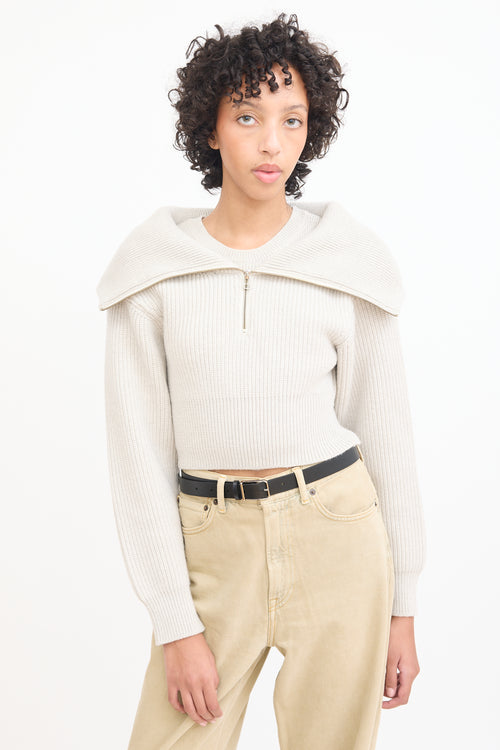 Jacquemus Beige Wool Layered Knit Sweater