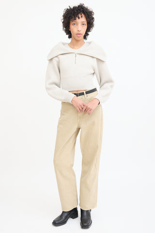 Jacquemus Beige Wool Layered Knit Sweater