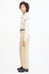 Jacquemus Beige Wool Layered Knit Sweater