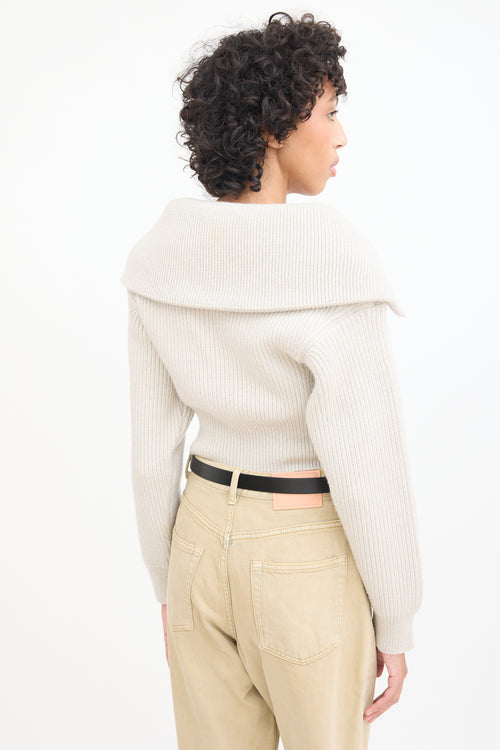 Jacquemus Beige Wool Layered Knit Sweater