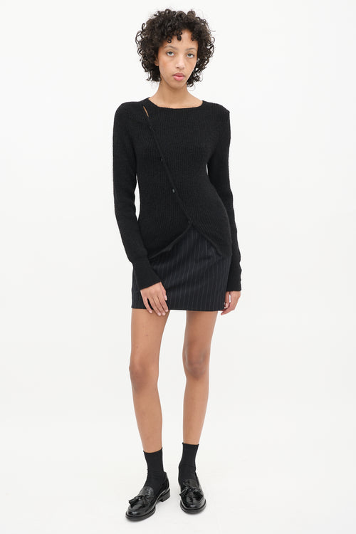 Jacquemus Black Asymmetric La Maille Pau Cardigan