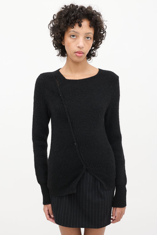 Jacquemus Black Asymmetric La Maille Pau Cardigan