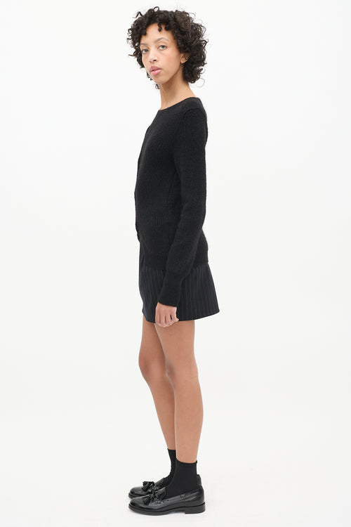 Jacquemus Black Asymmetric La Maille Pau Cardigan