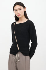 Jacquemus Black Asymmetric La Maille Pau Cardigan