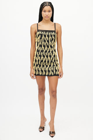 Jacquemus Black & Beige Beaded Fringe Dress