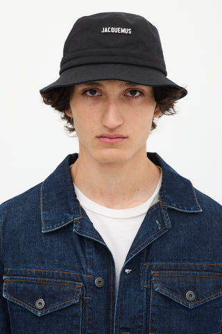 Jacquemus Black Cotton Le Bob Gadjo Bucket Hat