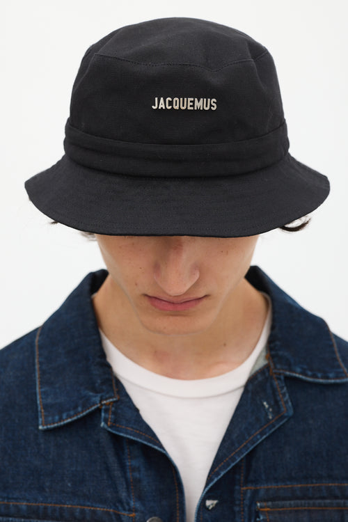 Jacquemus Black Cotton Le Bob Gadjo Bucket Hat