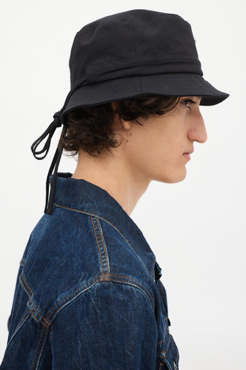 Jacquemus Black Cotton Le Bob Gadjo Bucket Hat