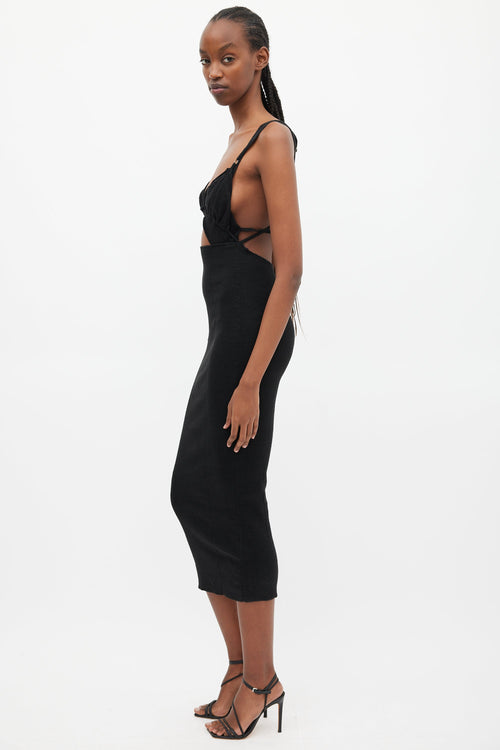 Jacquemus Black Knit La Robe Pila Cutout Dress