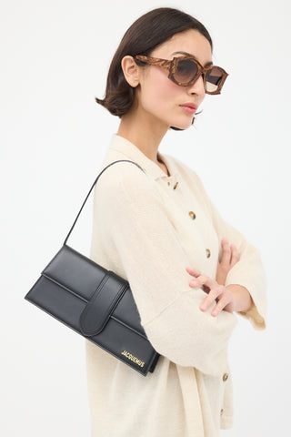 Jacquemus Black Leather Le Bambino Long Shoulder Bag