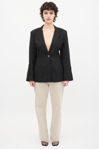 Jacquemus Black Hemp & Wool Blend L'Amour Blazer